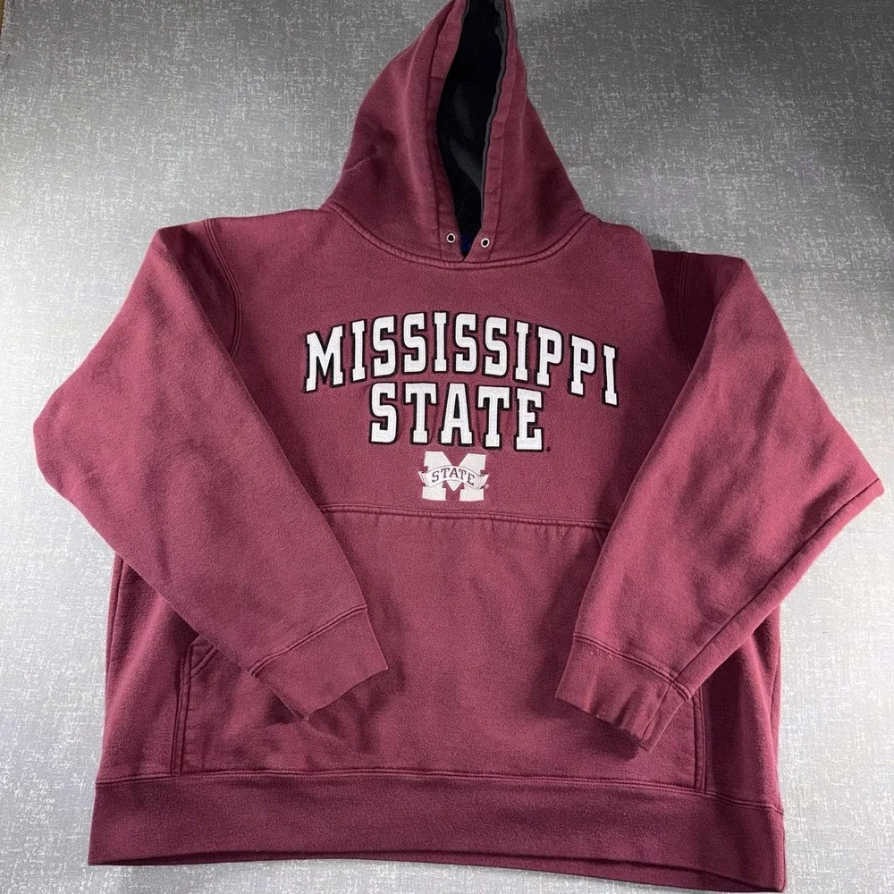 Mississippi State Bulldogs Hoodie Mens Large Red NCAA Basketball Team Edition
